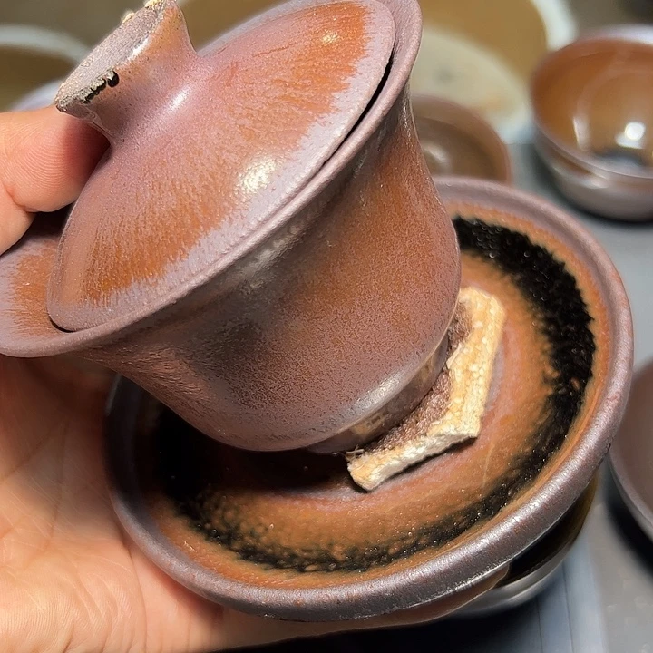 阳***伙茶盏瑕疵盖碗三才茶盏