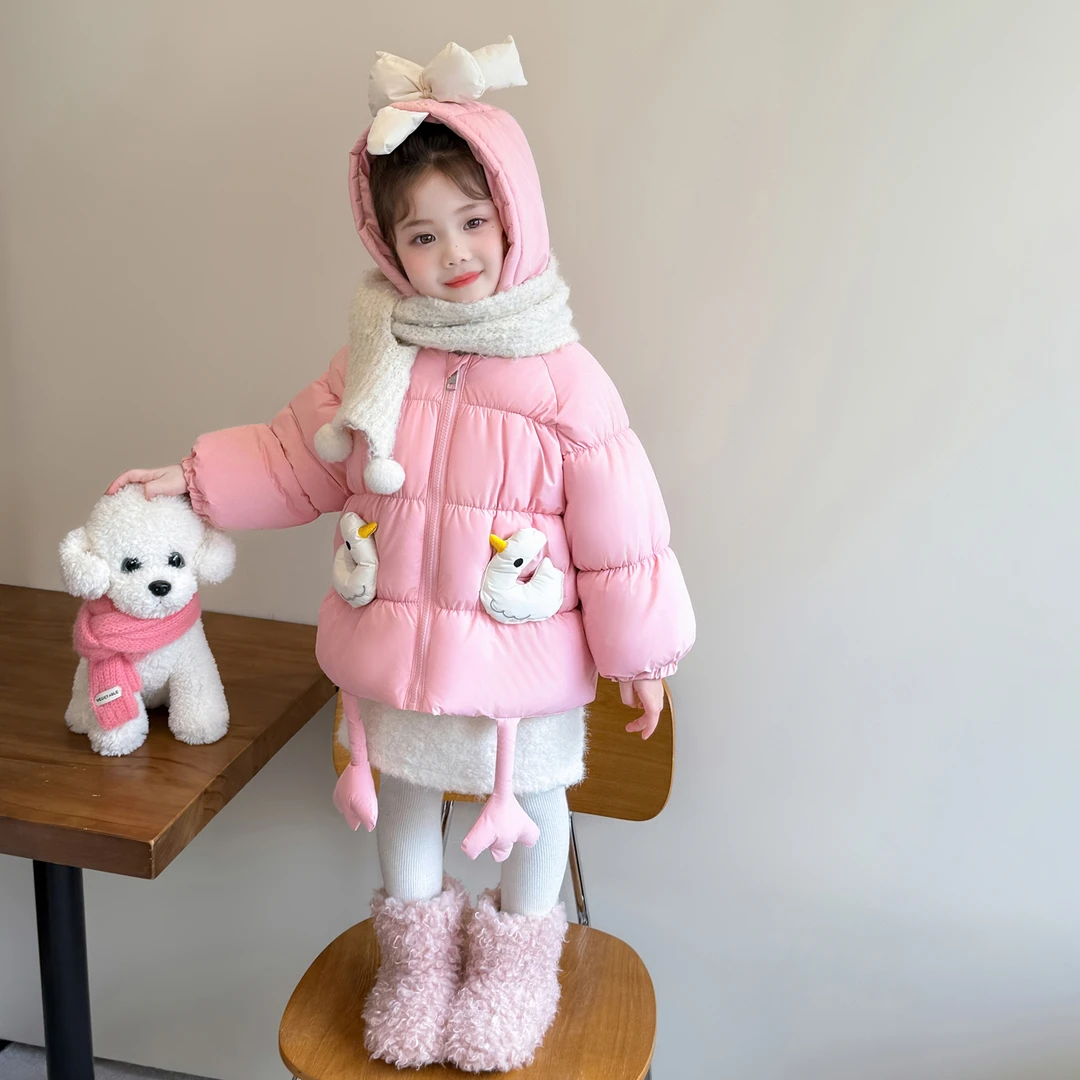 女童加厚棉服冬季2025新款韩版宝宝保暖外套冬装洋气儿童冬款棉衣