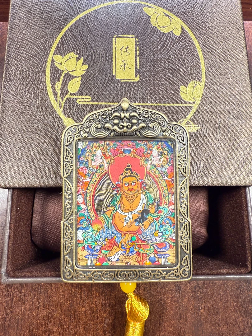 【纯善】臧卡纯手绘唐卡--矿物颜料--黄财神