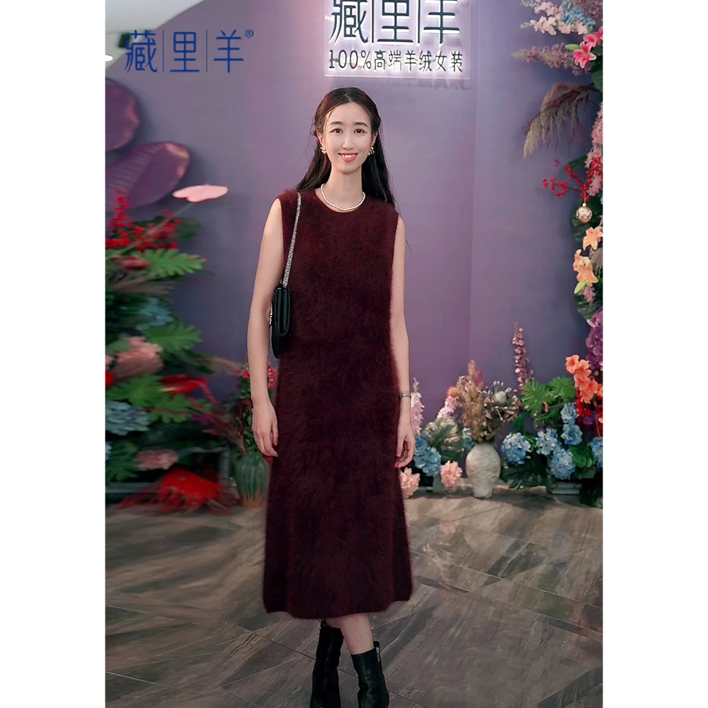 藏里羊Y【北美小动物毛毛】“浪漫巴黎”法式无袖设计感背心裙M1542