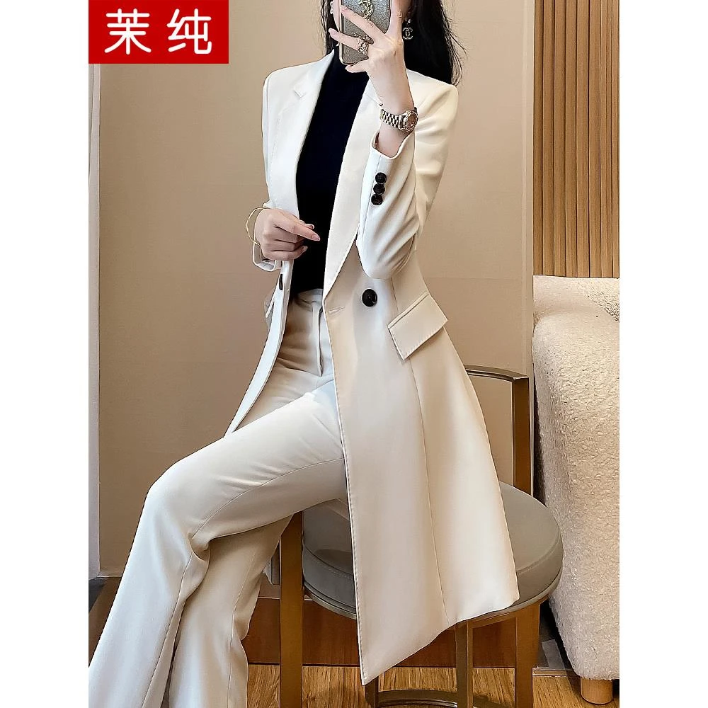 风衣外套女2025新款米色长款正装西服洋气高级感高级感超好看大衣