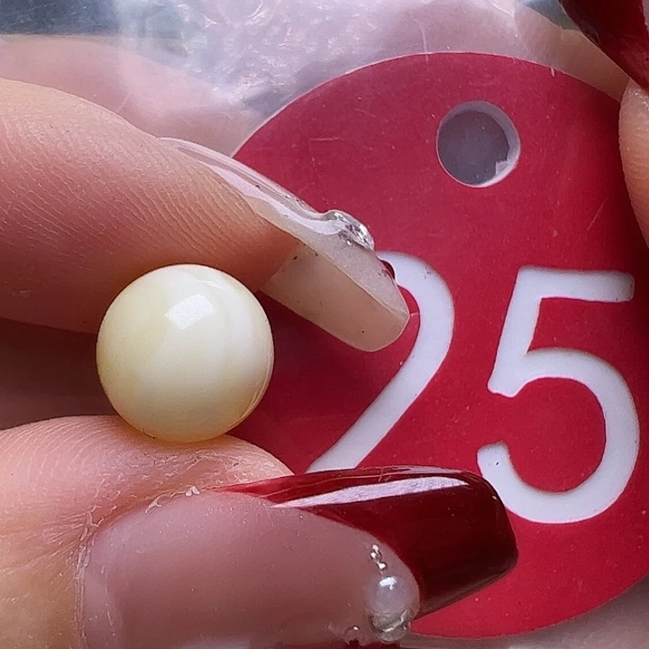 蜜蜡未镶嵌珠宝奇石8.8mm金瓷白圆珠