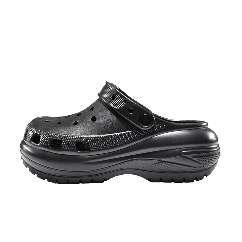 白色洞洞鞋光轮男女款踩屎感2025夏季新款eva厚底增高沙滩凉拖鞋