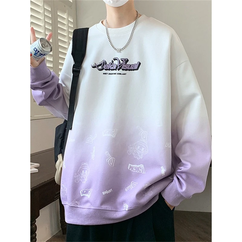 春秋季新款圆领长袖恤男生初高中学生青青少年男士秋季圆领卫衣