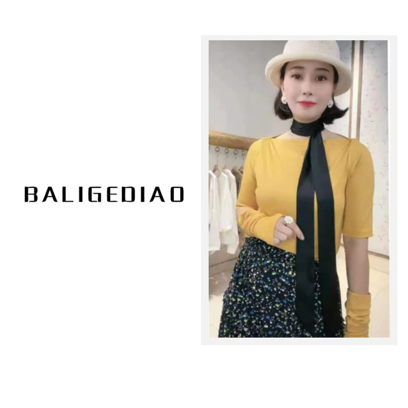 法式颈带飘带23191丝巾