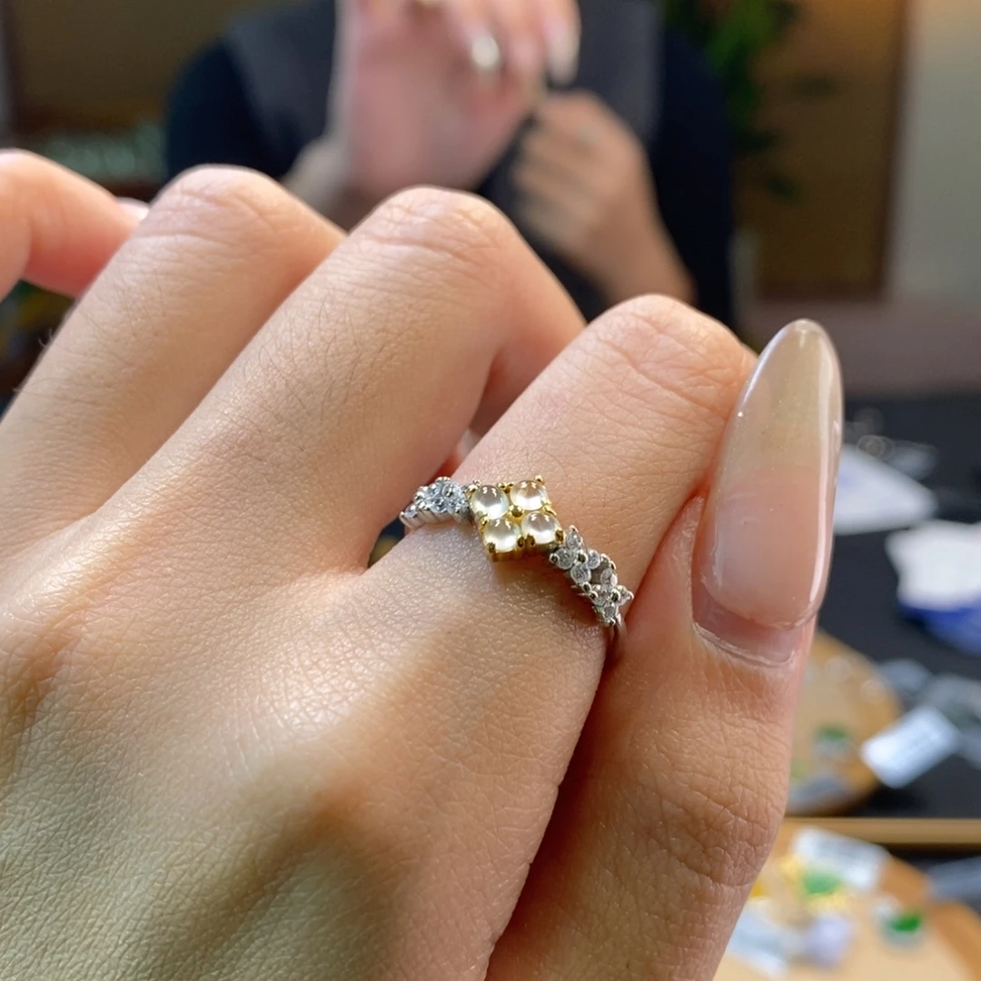 翡翠银S925镶嵌戒指16283