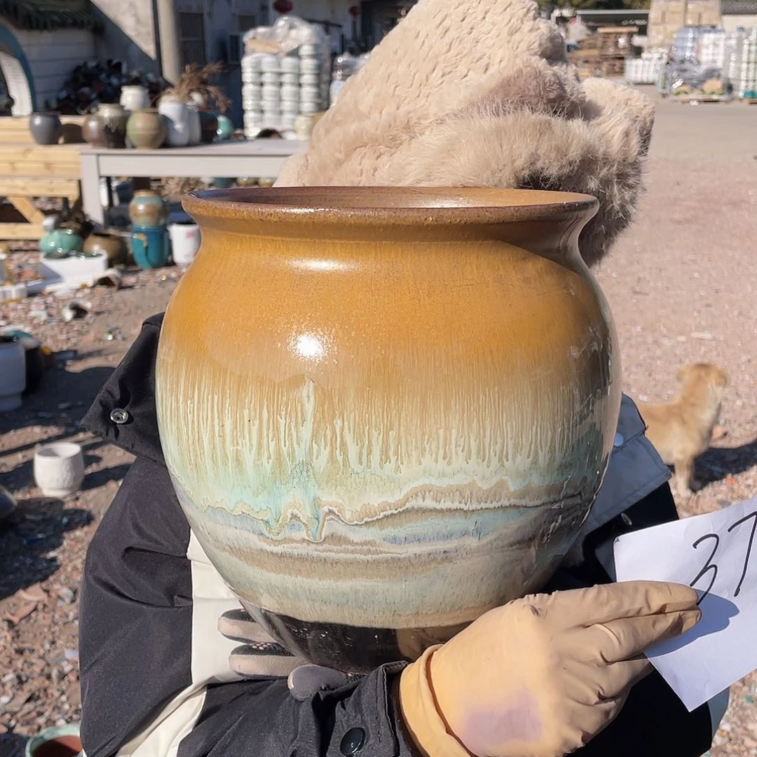 红陶王嫂花盆0128-37