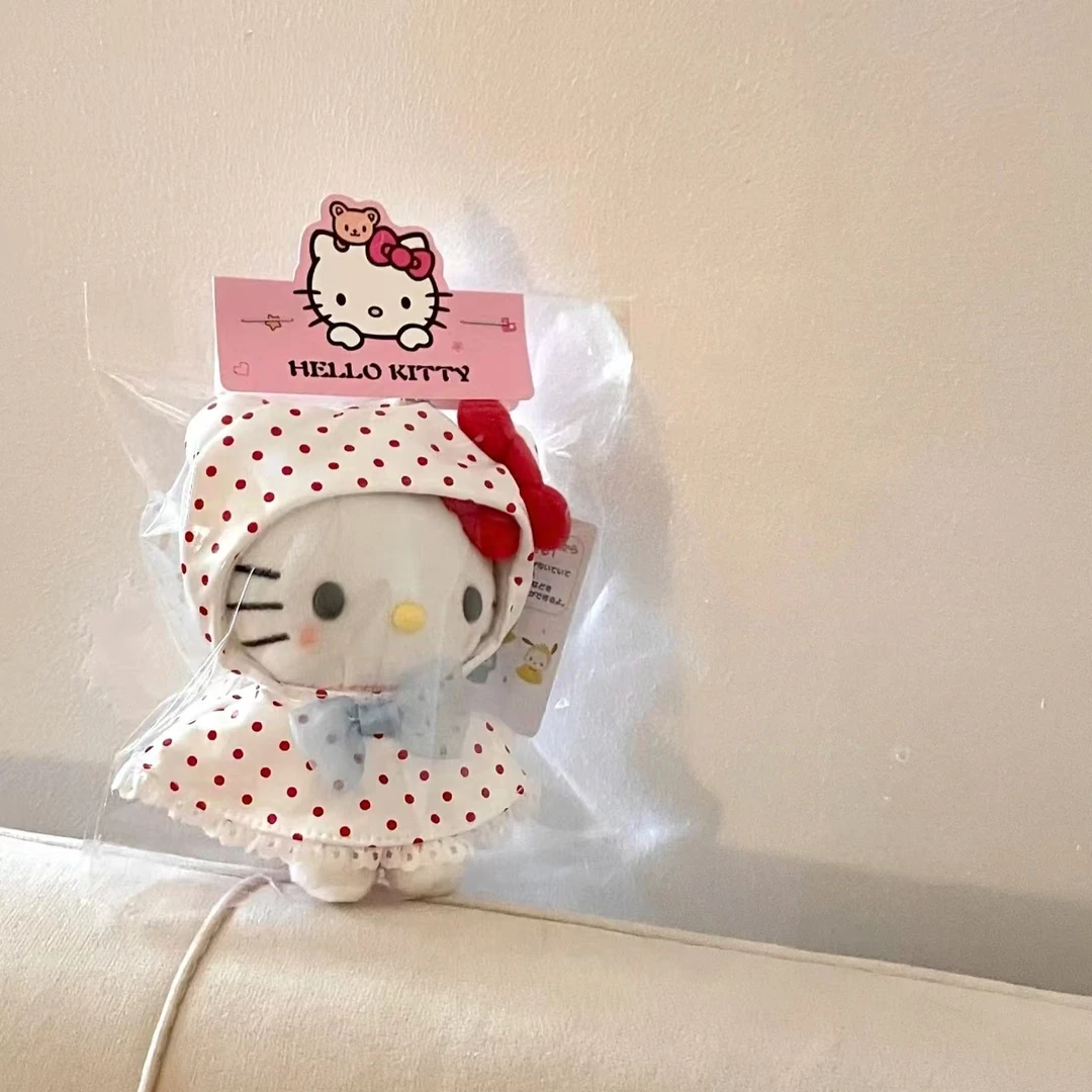 日本GP雨衣款波点hellokitty猫包包小挂件可爱女生挂饰毛绒公仔系