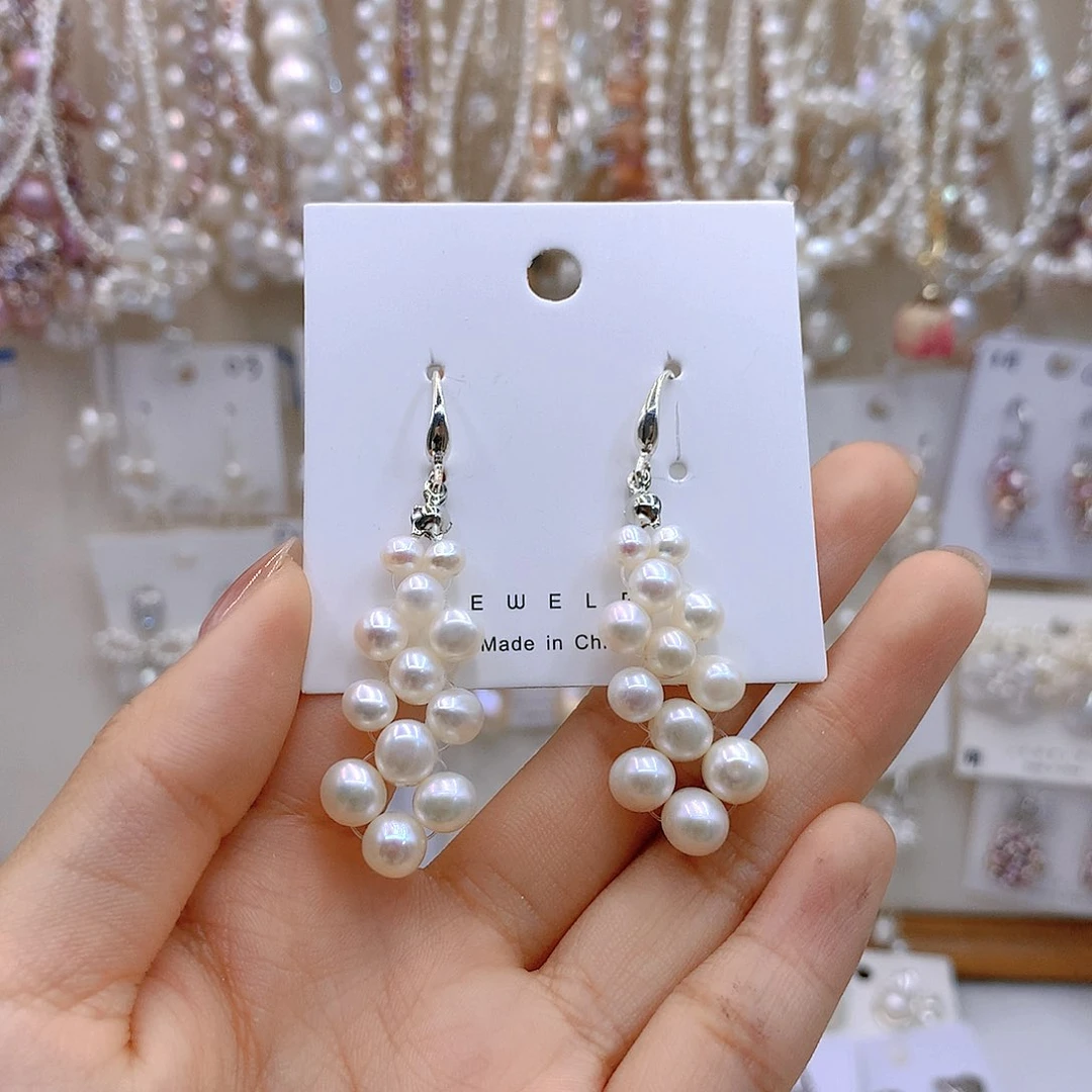 银S925镶嵌淡水珍珠发饰潇*