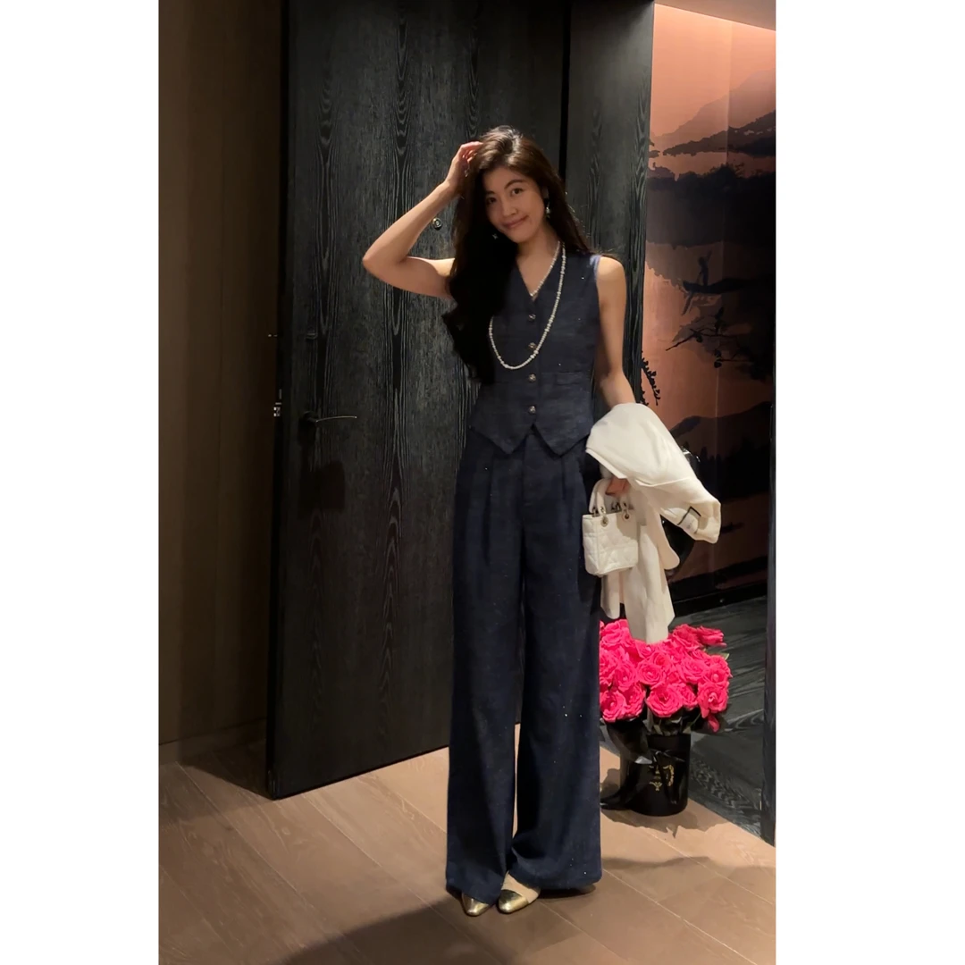 【N·COU】25夏新款【高级玩家】老钱风马甲半身裙气质亚麻套装DY60618