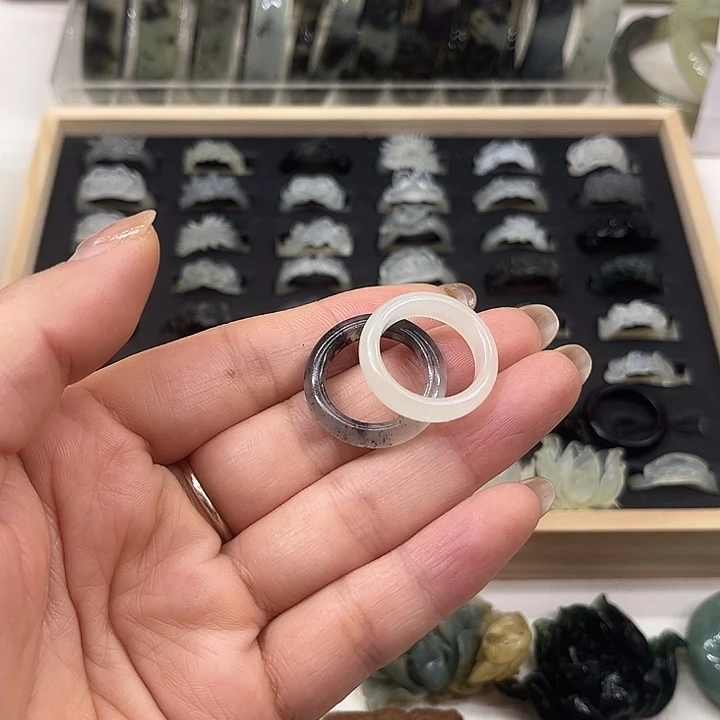 @***⸙蛇纹石玉合金戒指