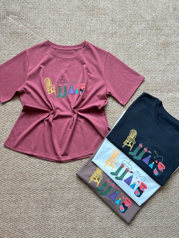 小椅子常规型时尚常规款烫印常规速干女士短袖印花宽松T恤6786