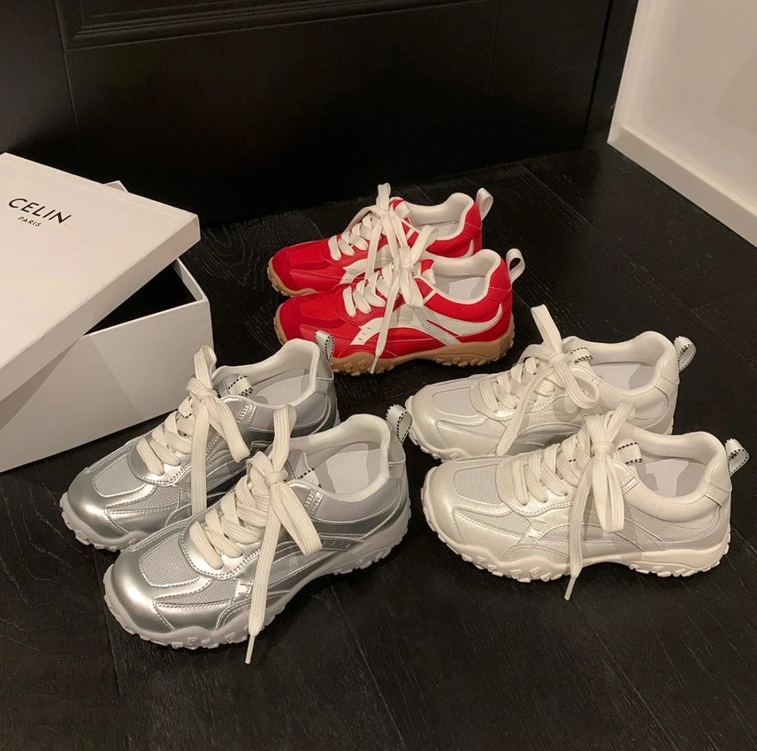 「稳叔」恋恋巴黎【增高7cm】百搭女运动网面厚底休闲韩版透气