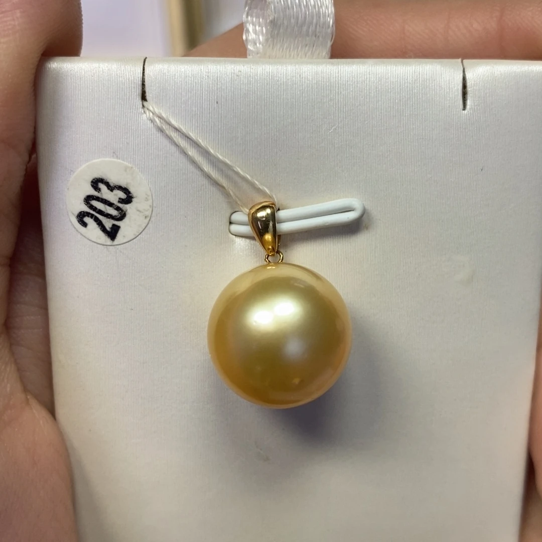 吊坠(不含链)18K金镶嵌海水珍珠