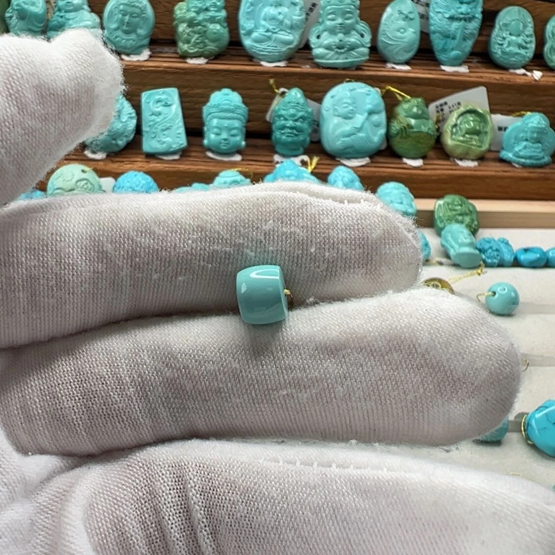 绿松石未镶嵌直切珠7.5mm