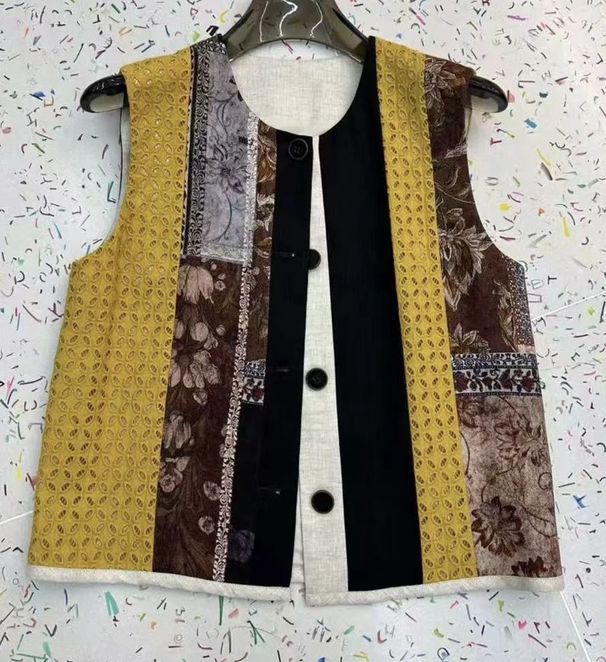 C +YINGER拼色马甲