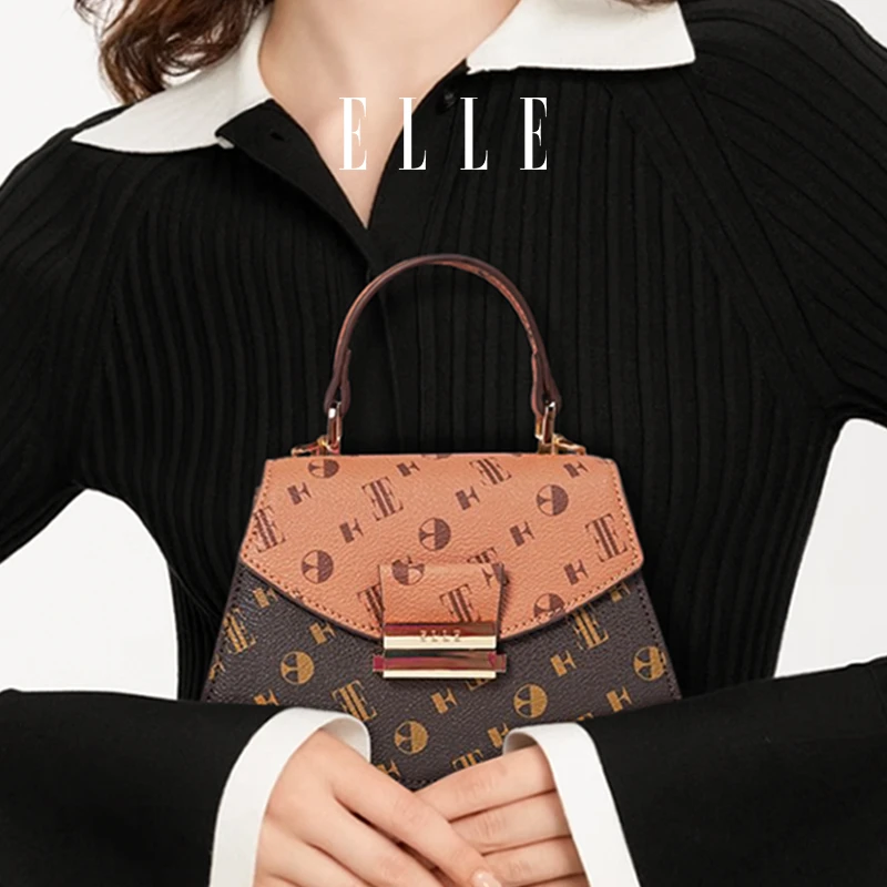 ELLE24新款限定老花系列百搭手提斜挎包包轻奢46304
