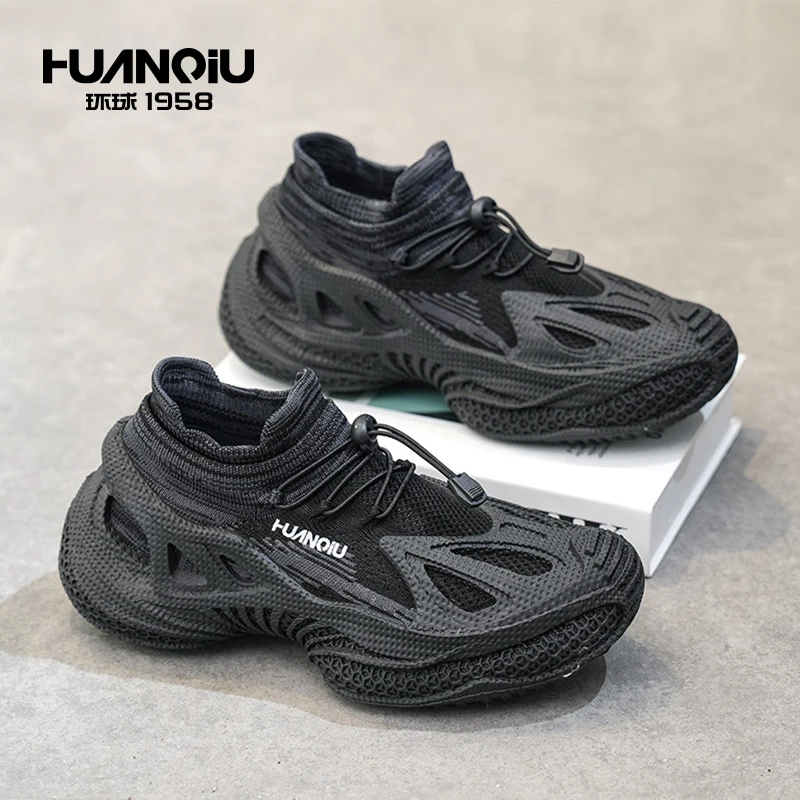 环球男鞋夏季袜子鞋2025新款飞织网面鞋透气休闲懒人鞋舒适一脚蹬