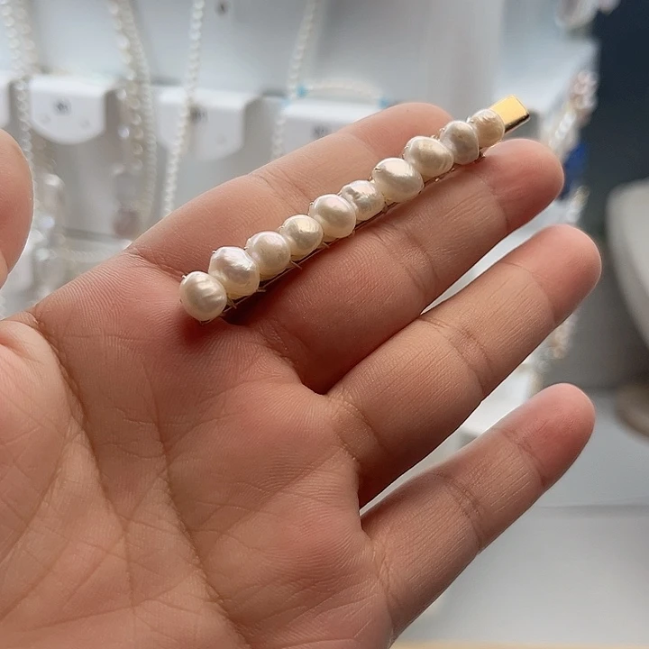 未镶嵌发夹淡水珍珠