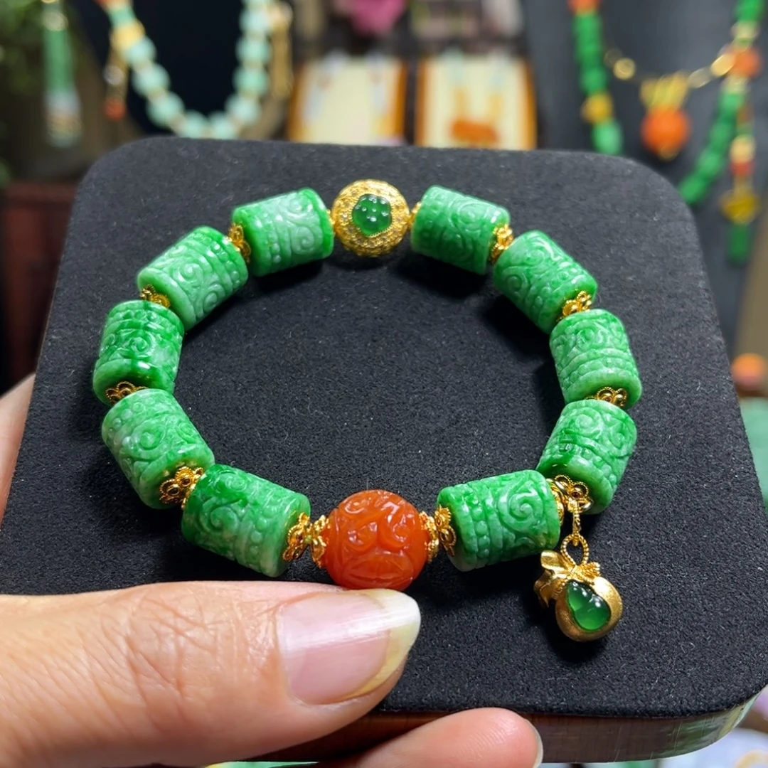 翡翠未镶嵌颈饰天然翡翠手链