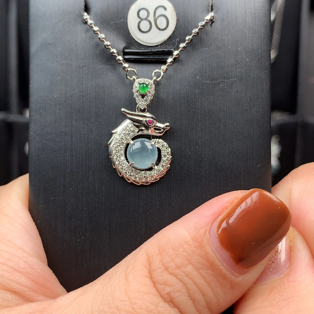 翡翠银S925镶嵌颈饰