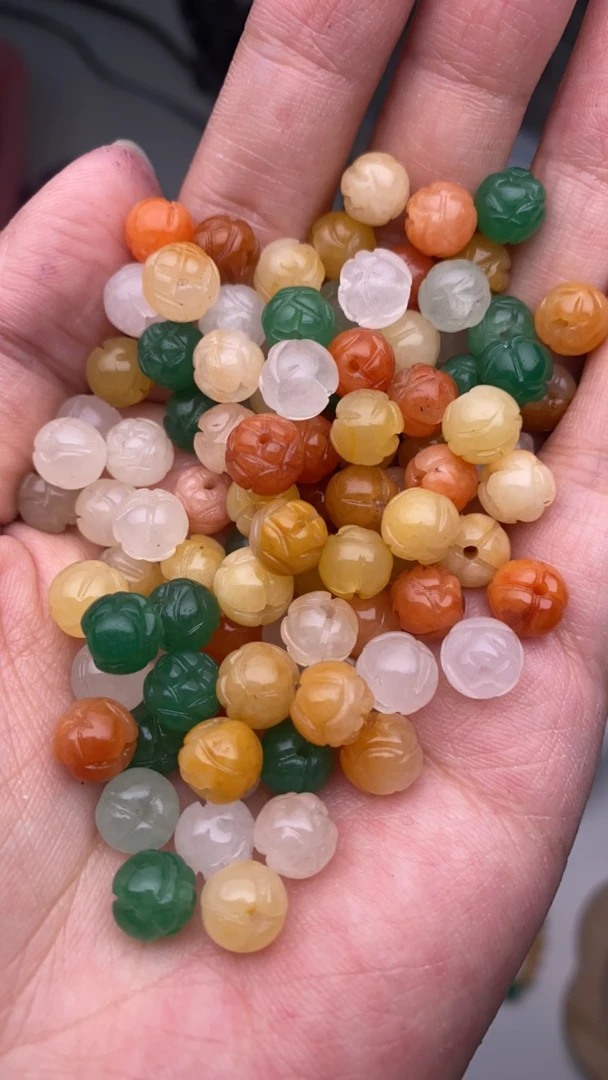 卡8多彩莲花珠散珠可穿手串做配珠25颗多样性发货