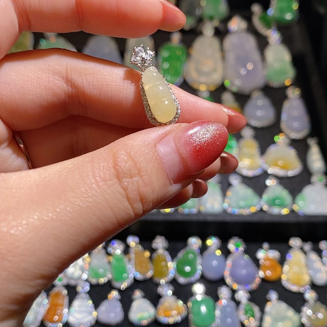 颈饰银S925镶嵌翡翠天然翡翠