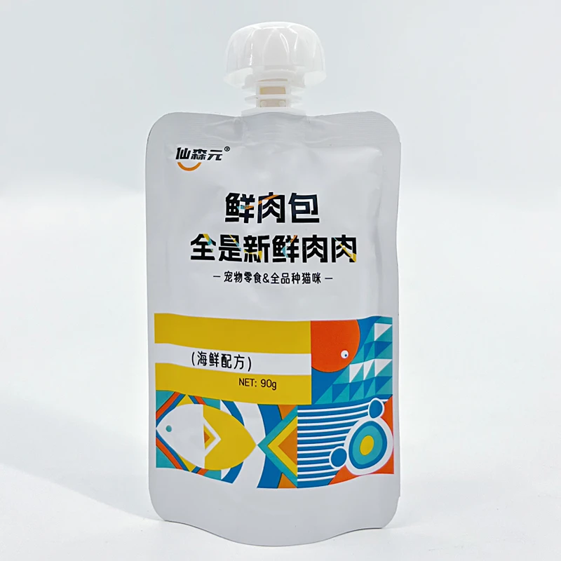 90g/袋仙森元鲜肉肉酱包羹成幼猫湿粮辅食鸡肉乳鸽配方宠物零食