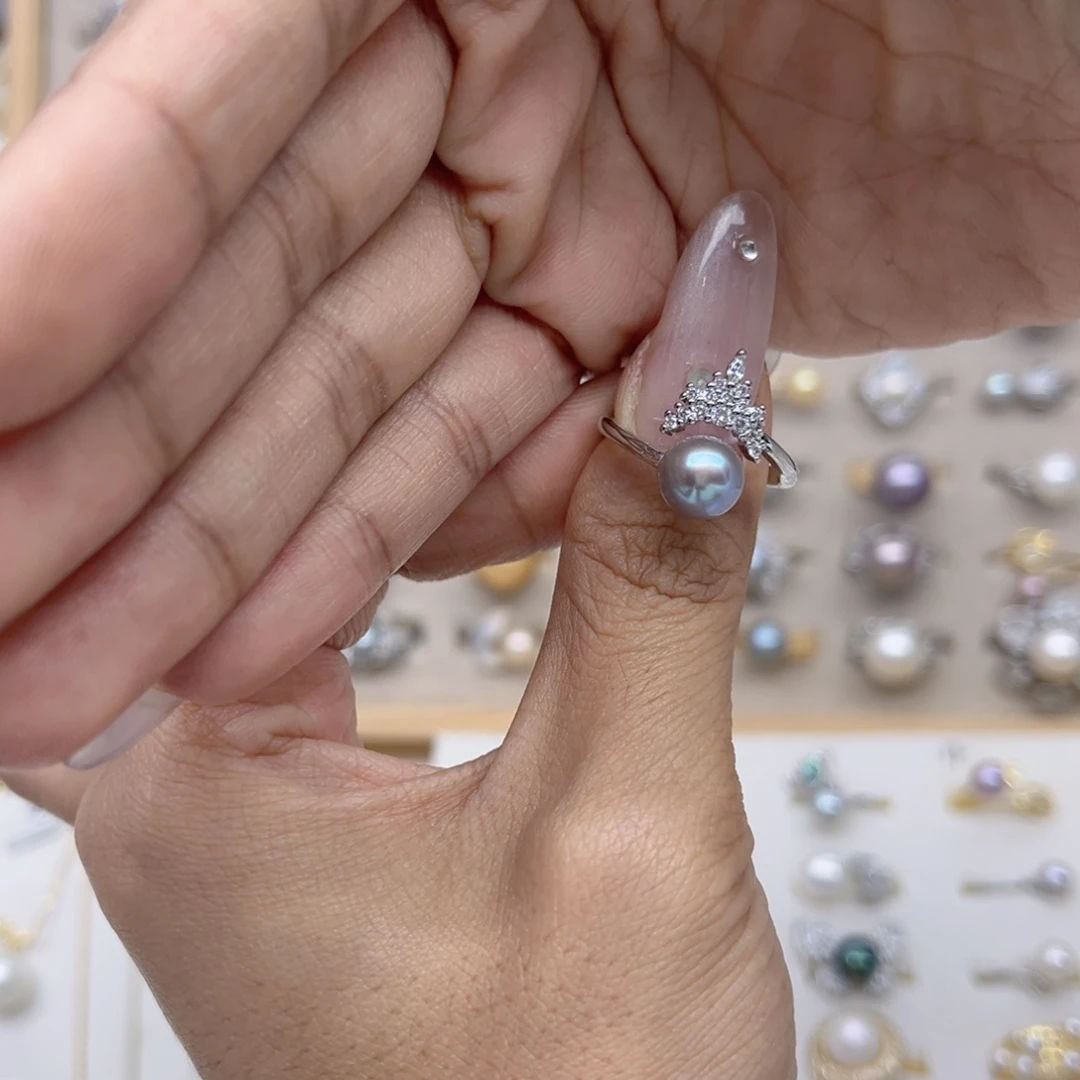 ****尊合金淡水珍珠戒指