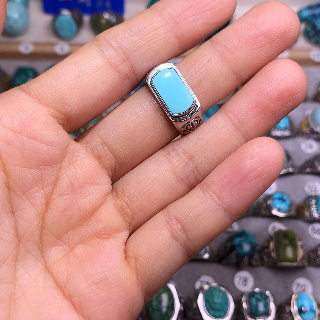 绿松石挂件银S925镶嵌