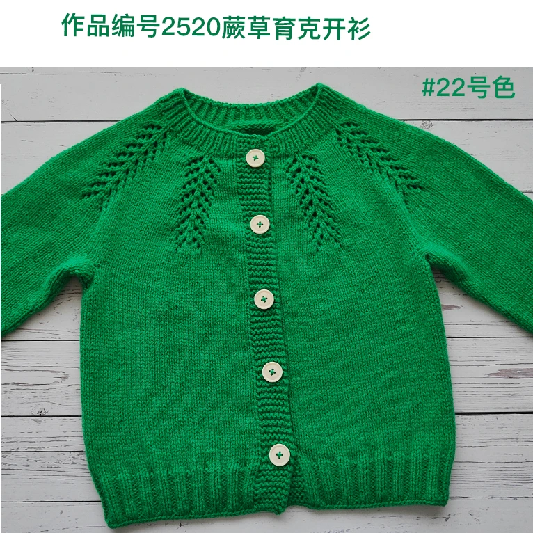 2520蕨草育克开衫 美丽诺羊毛线 柔软不扎抗起球 一团40克