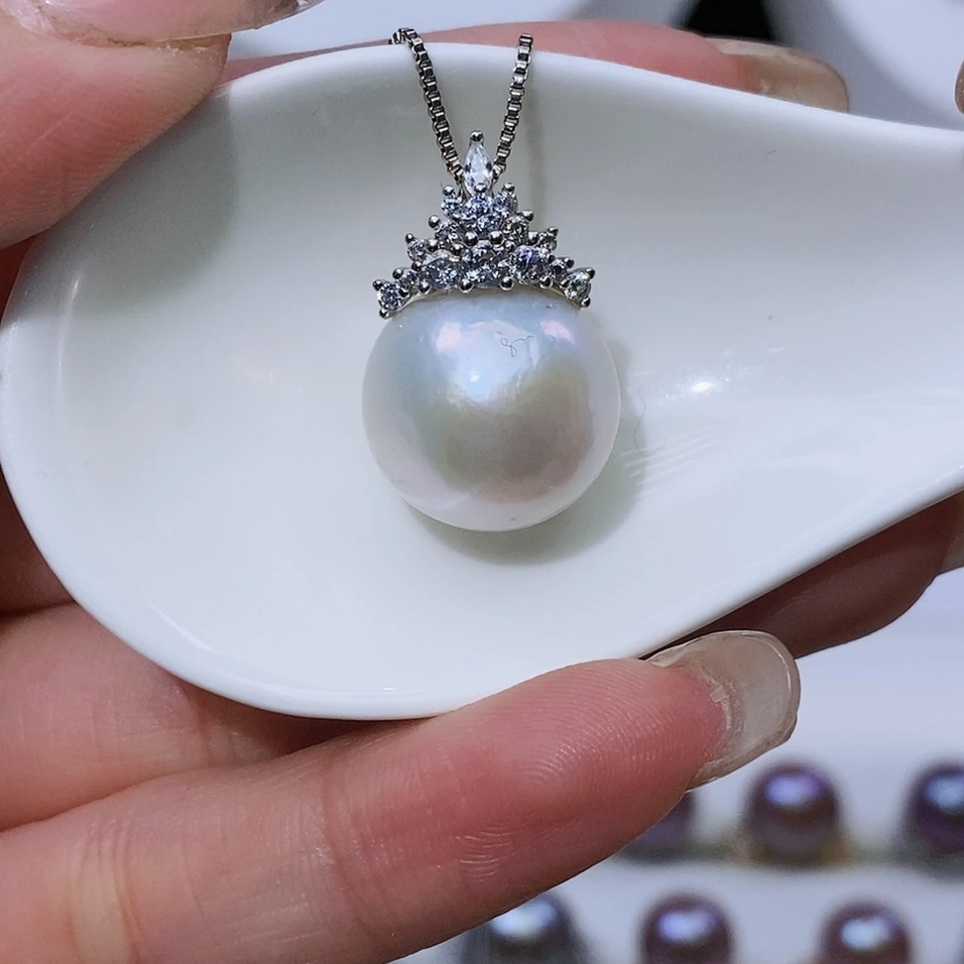 淡水珍珠颈饰银S925镶嵌曼**贸