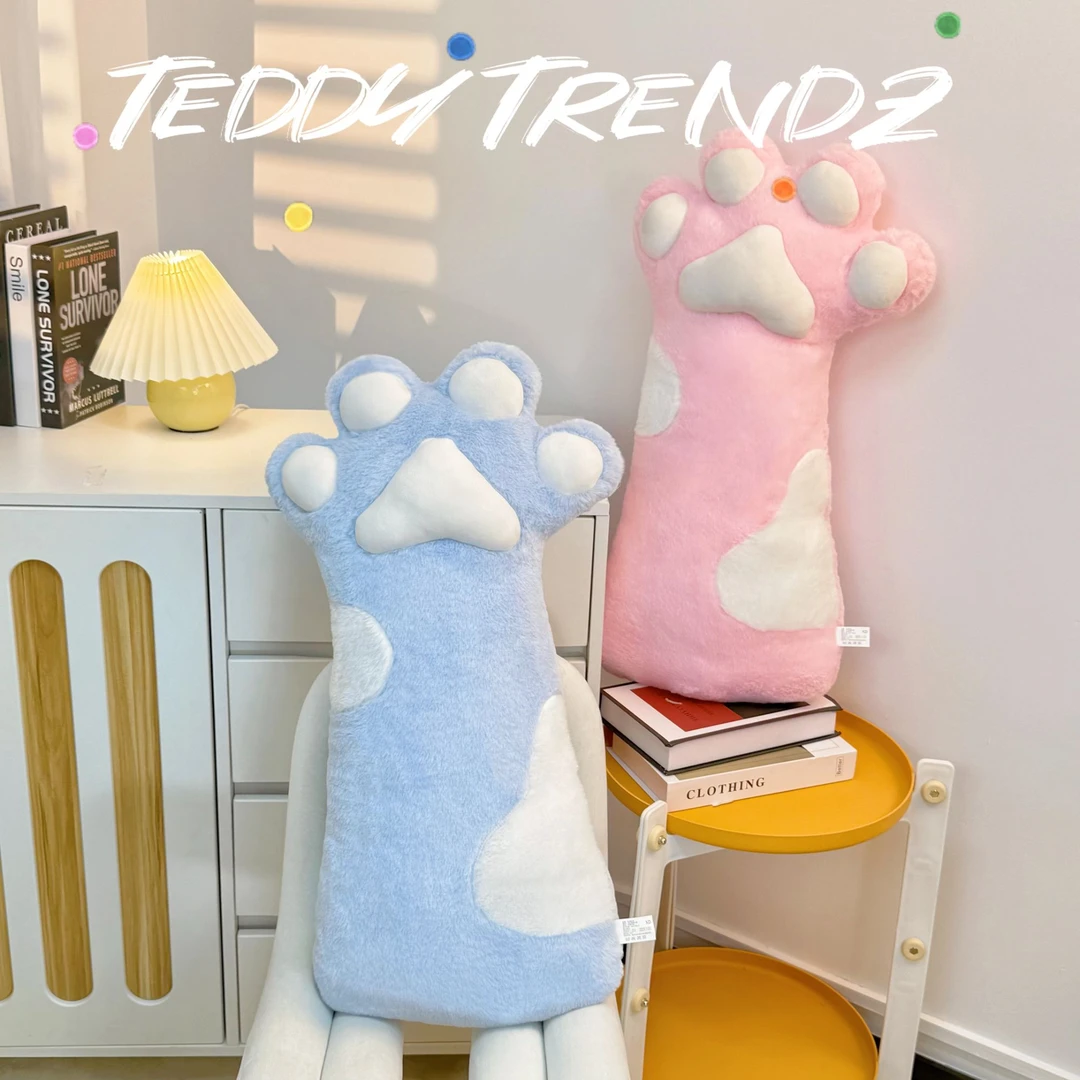 猫爪可爱毛绒公仔玩偶玩具抱枕布娃娃陪睡安抚公仔腰靠床搭子