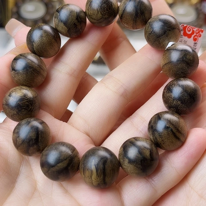 手串沉香熊越南芽庄老白棋古董窖藏樱子瘤疤虎斑纹