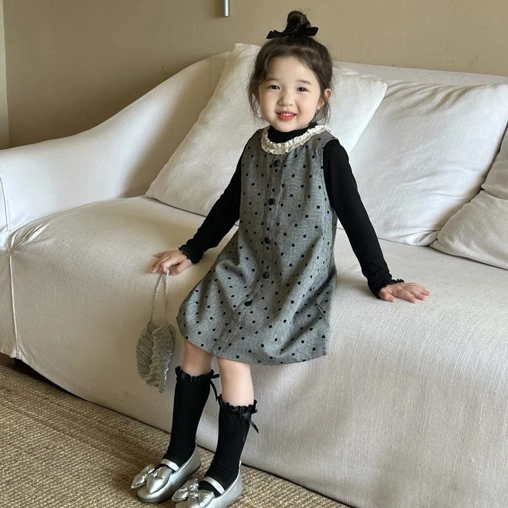 女童秋款2025新款儿童装春装公主裙套装宝宝衣服背带裙背心连衣裙