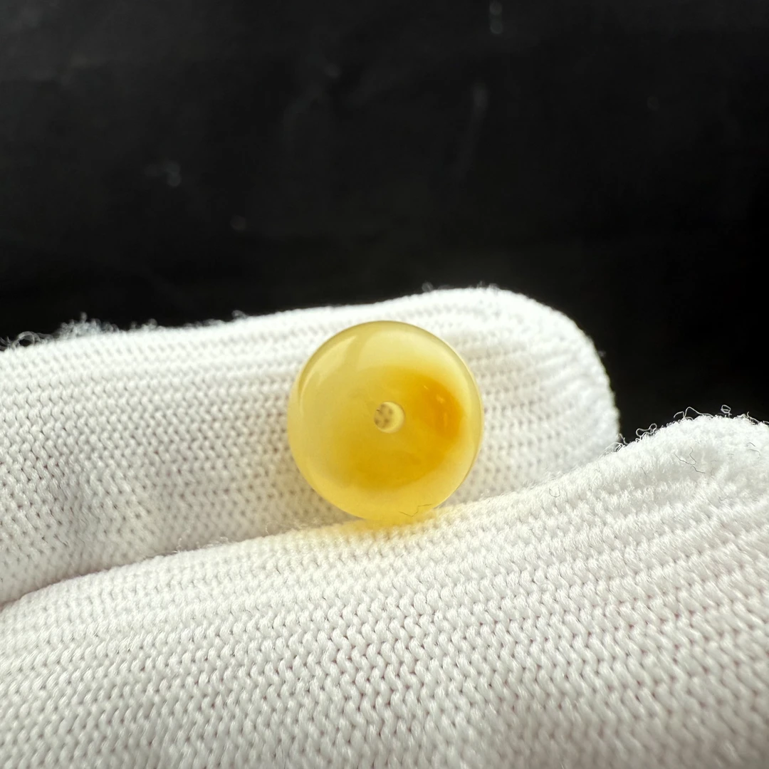 J2443天然原矿蜜蜡墩子12*9.8mm支持复检