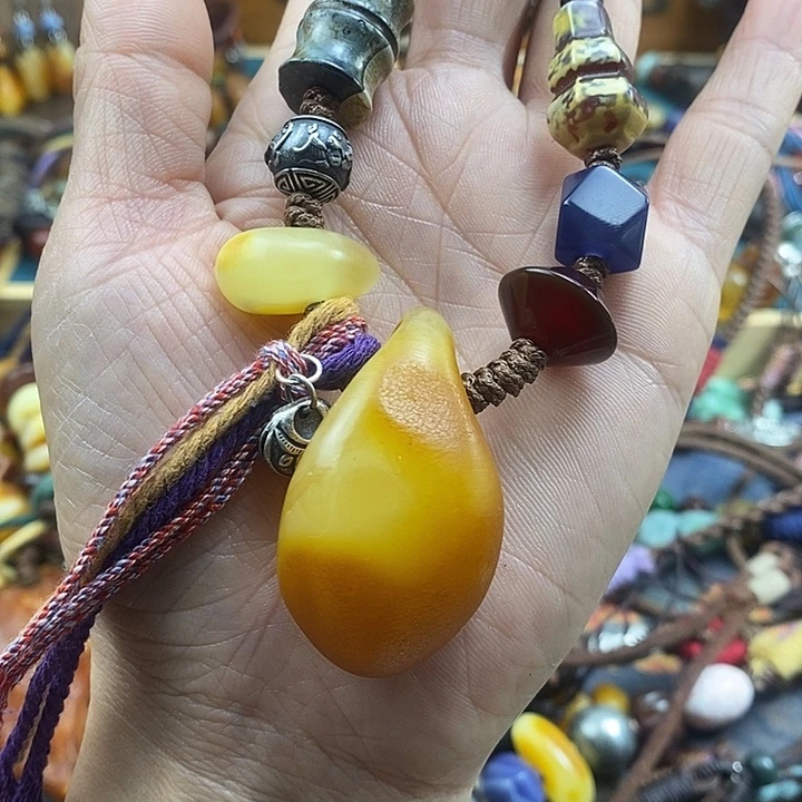 蜜蜡未镶嵌项链项链