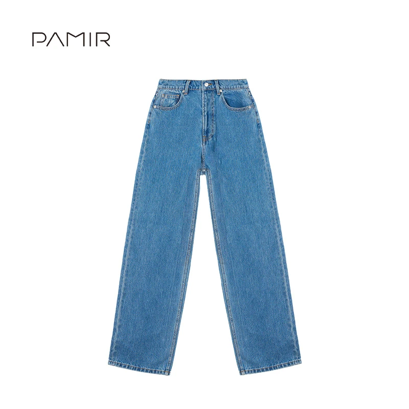 [夜夜专属]PAMIR秋冬女高腰阔腿复古休闲牛仔裤ZQ029