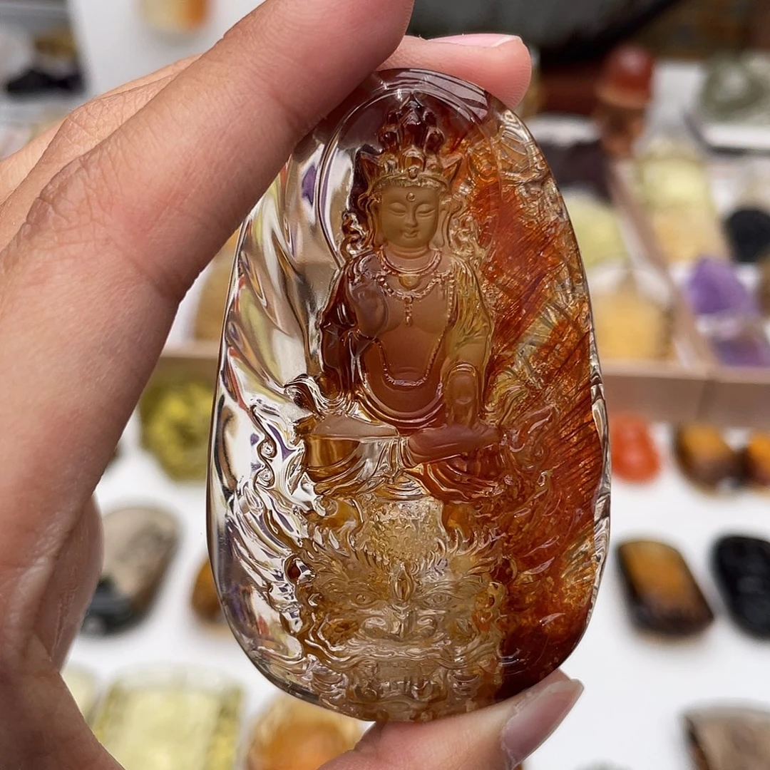 水晶未镶嵌颈饰定制吊坠观音