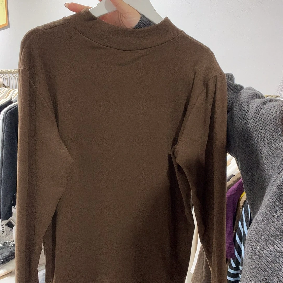 咖色德绒打底上衣jiany