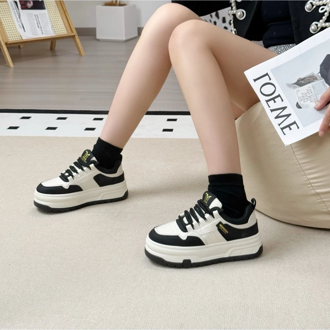 秋季圆头拼色鞋女时尚休闲鞋休闲板鞋四季通用111