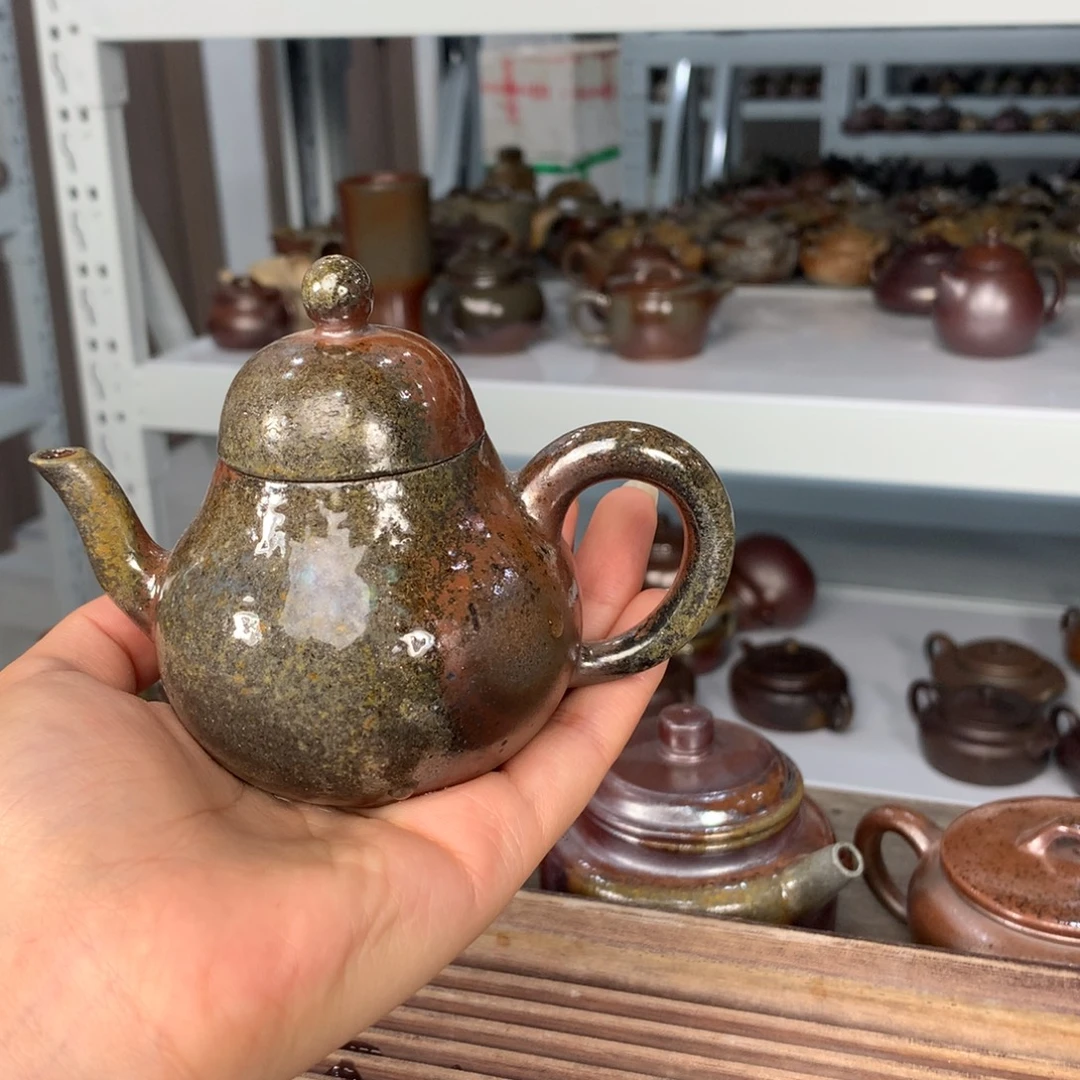 茶壶紫砂纯自然柴烧