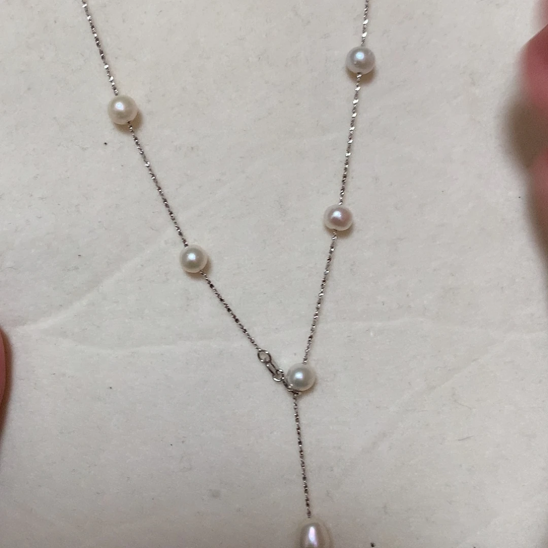 淡水珍珠银S925镶嵌颈饰