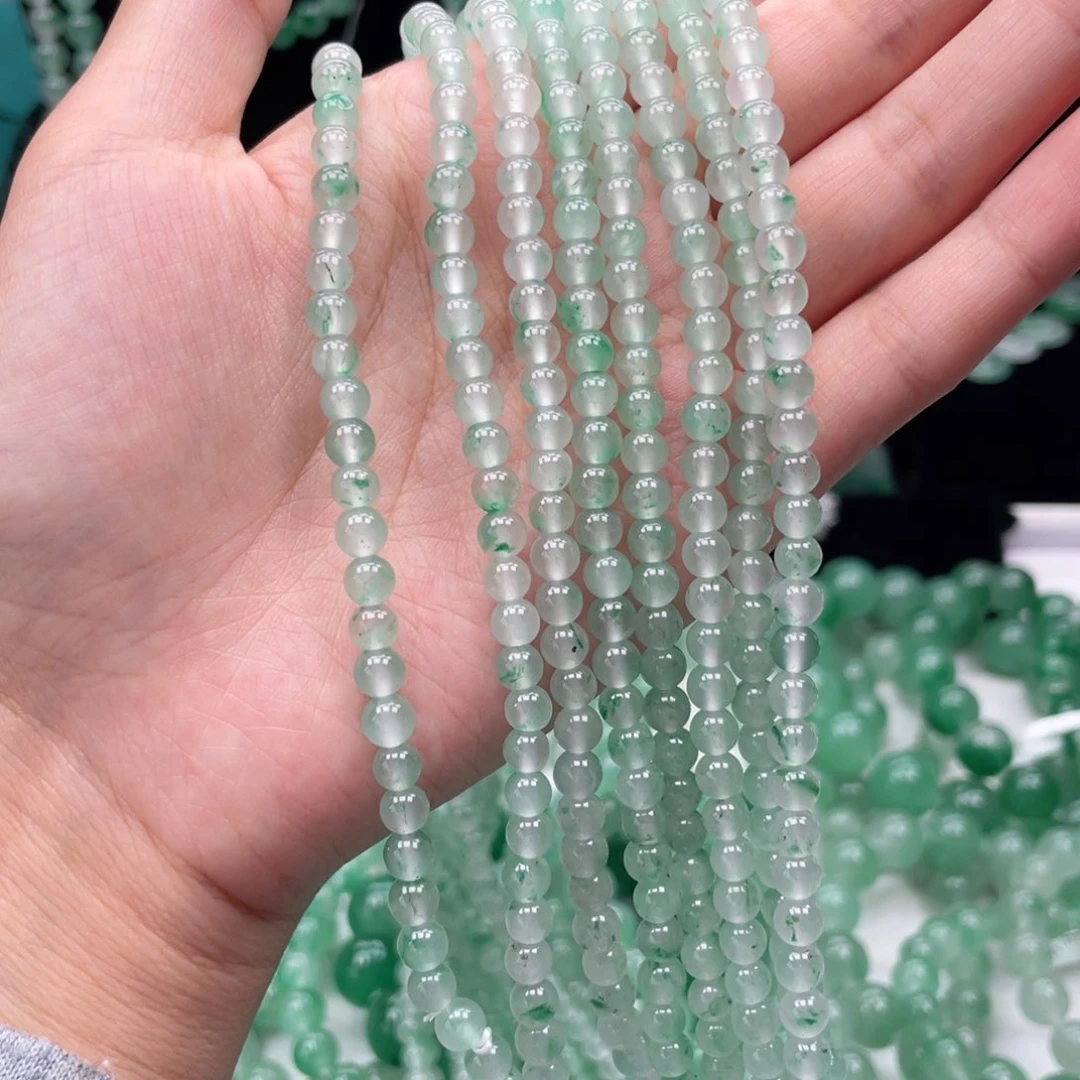 未镶嵌手串石英质玉（非洲翠）轻微矿点，任选一条