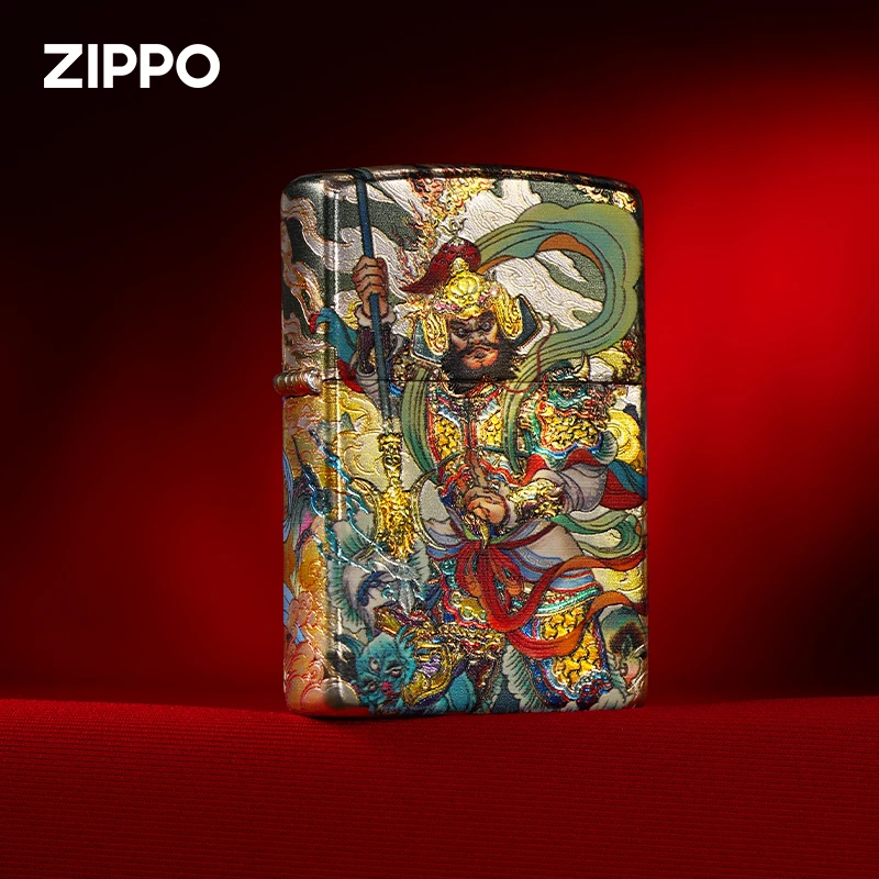 ZIPPO/之宝打火机【门神】司门守护古法烫金包银高端送礼珍藏DYJ1X1