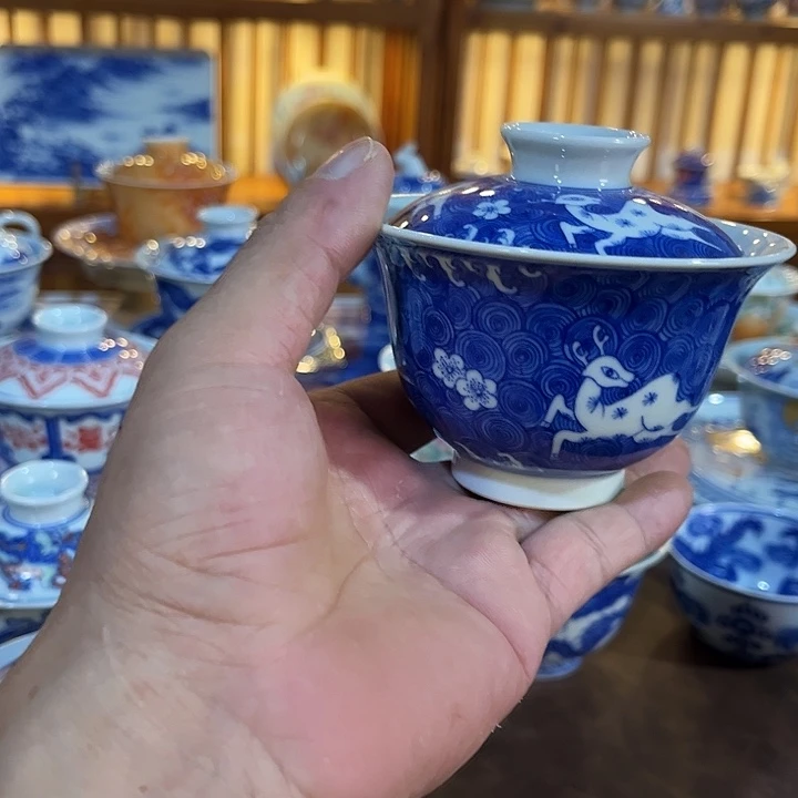 錡镇堂手工手绘盖碗