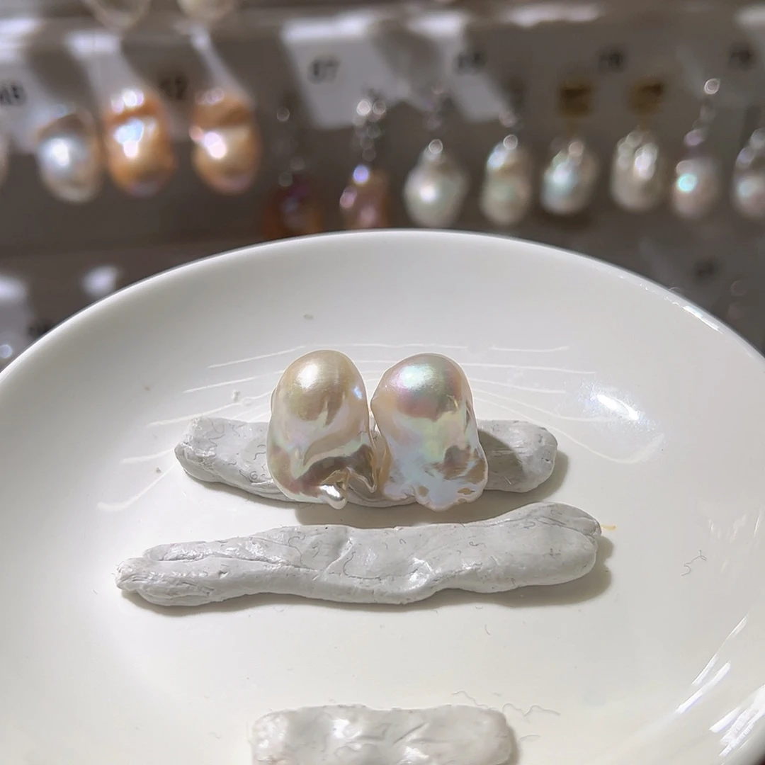 耳饰淡水珍珠银S925镶嵌