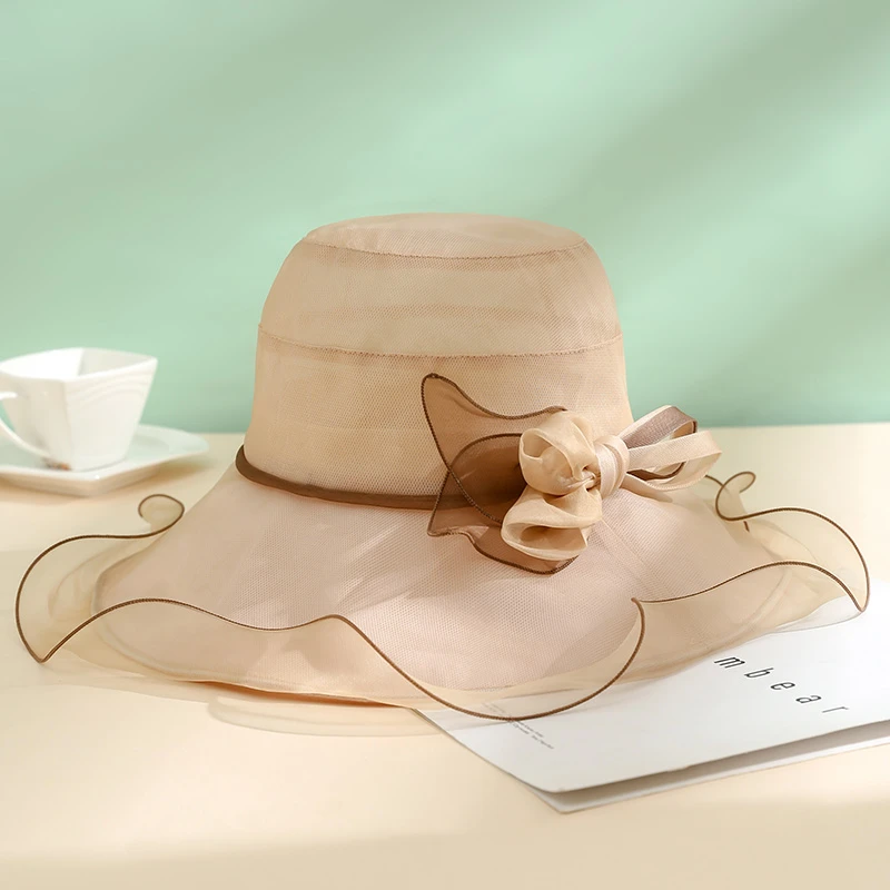 【郁金香真丝遮阳帽】布塔春夏防晒桑蚕丝轻薄透气太阳帽简约0614