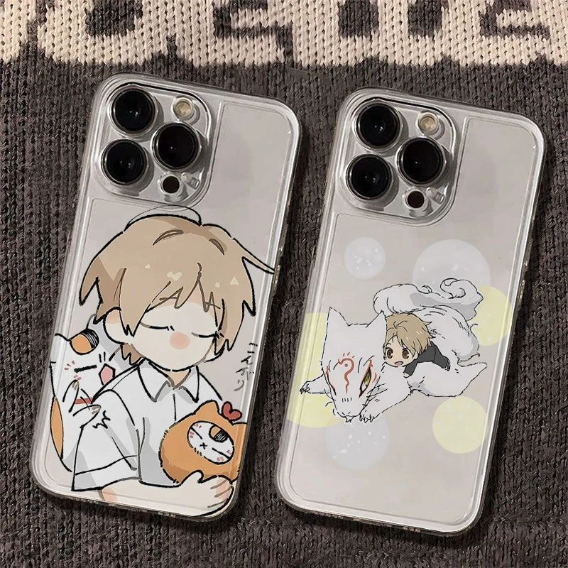 夏目贵志猫咪老师太空手机壳适用于苹果16透明iphone14保护壳