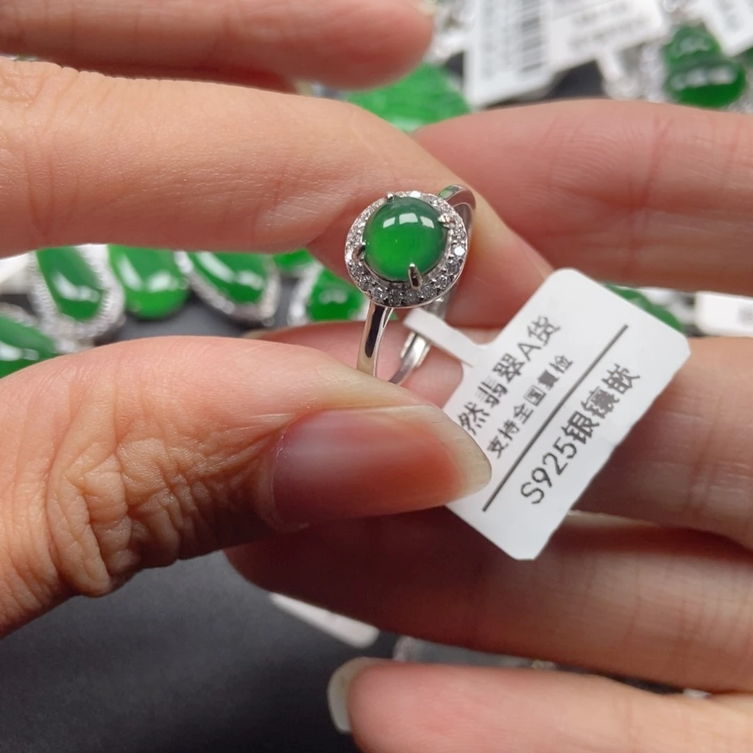 翡翠银S925镶嵌颈饰